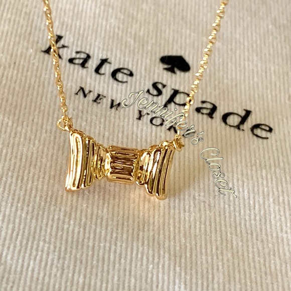 NWT ♠️ Kate Spade Mini Bow Pendant Necklace & Earrings Set - Picture 4 of 11